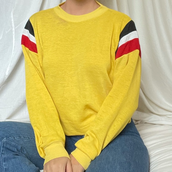 Vintage Canary Yellow Threadbare Sweatshirt - Picture 4 of 13